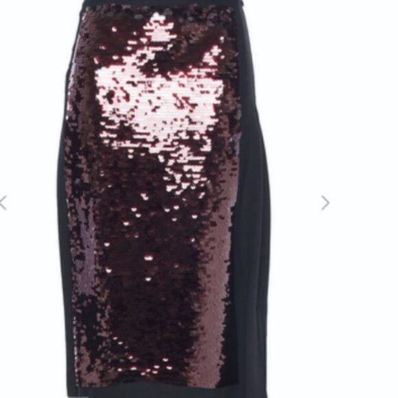Mcq Knee length skirt Maxi slequins in maroon Tulle insert - Picture 2 of 7